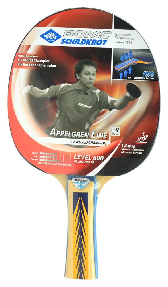 

Ракетка для настольного тенниса Donic Appelgren 600 (4000885230802), Черный