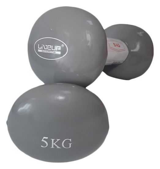 

Гантели для фитнеса неопреновые LiveUp Vinyl Dumbbell Egg Head, 2 шт по 5 кг (LS2001-5)