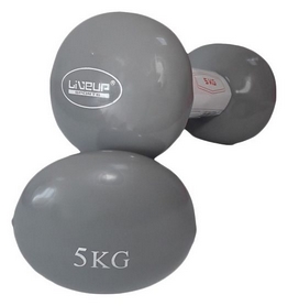 Гантели для фитнеса неопреновые LiveUp Vinyl Dumbbell Egg Head, 2 шт по 5 кг (LS2001-5)