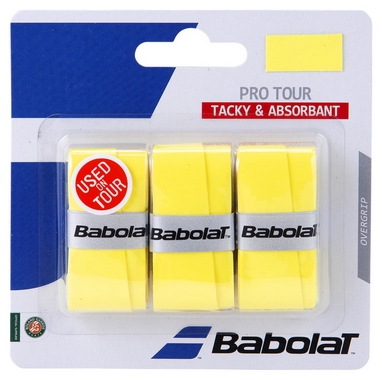 Намотка для теннисной ракетки Babolat Pro Tour X3 653037/113 - желтая, 3 шт (3324921387598)