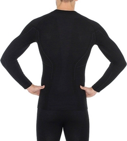 Термофутболка мужская с длинным рукавом Brubeck Active Wool (LS12820-black) - Фото №2