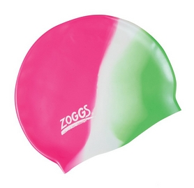 Шапочка для плавания Zoggs Silicone Cap Plain, Pink-White-Green (300634PWG)