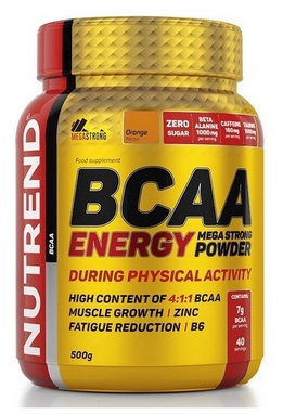 Аминокислоты Nutrend BCAA Energy Mega Strong Powder - апельсин, 500 г (NUT-2022)