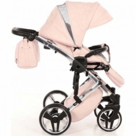 Детская коляска 2 в 1 Tako Junama Enzo Go 02 Розовая на серебряной раме (13-JEG02) - Фото №6