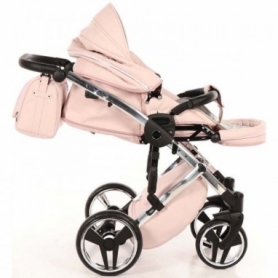 Детская коляска 2 в 1 Tako Junama Enzo Go 02 Розовая на серебряной раме (13-JEG02) - Фото №7