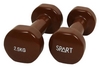 Гантели виниловые Spart, 2 шт по 2,5 кг - коричневые (DB2113-2,5Brown)