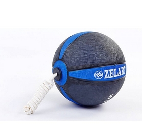 Мяч медицинский (медбол) с веревкой Zelart Medicine Ball FI-5709-5, 5 кг - Фото №2