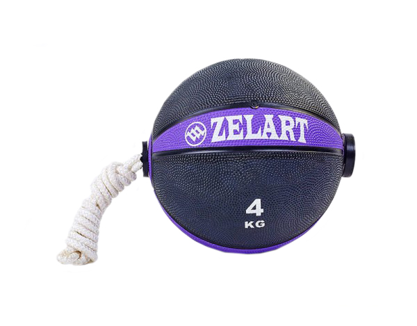 

Мяч медицинский (медбол) с веревкой Zelart Medicine Ball FI-5709-4, 4 кг