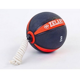 Мяч медицинский (медбол) с веревкой Zelart Medicine Ball FI-5709-2, 2 кг - Фото №2