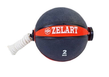 Мяч медицинский (медбол) с веревкой Zelart Medicine Ball FI-5709-2, 2 кг