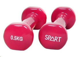 Гантели виниловые Spart, 2 шт 0,5 кг - розовые (DB2113-0,5Rose)