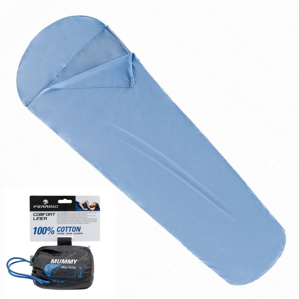 

Вкладыш для спального мешка Ferrino Liner Comfort Light Mummy Blue, Голубой