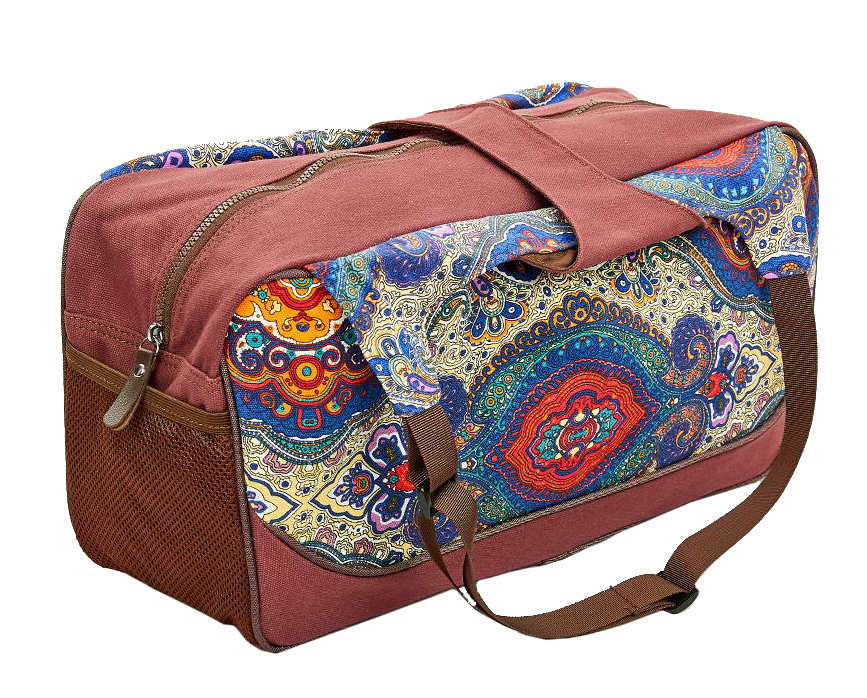 

Сумка для йога-коврика Yoga bag Kindfolk (FI-8366-4) - оранжево-фиолетовая, Узор