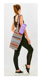 Сумка для йога-коврика Yoga bag Kindfolk (FI-8364-1) - оранжево-голубая - Фото №6