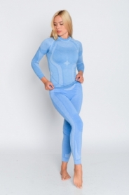 Термокофта женская с шерстью мериноса Haster Merino Wool (SL06-110w3) - голубая - Фото №2