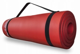 Коврик для йоги и фитнеса SportVida NBR 1,5 см SV-HK0073 Red - Фото №3