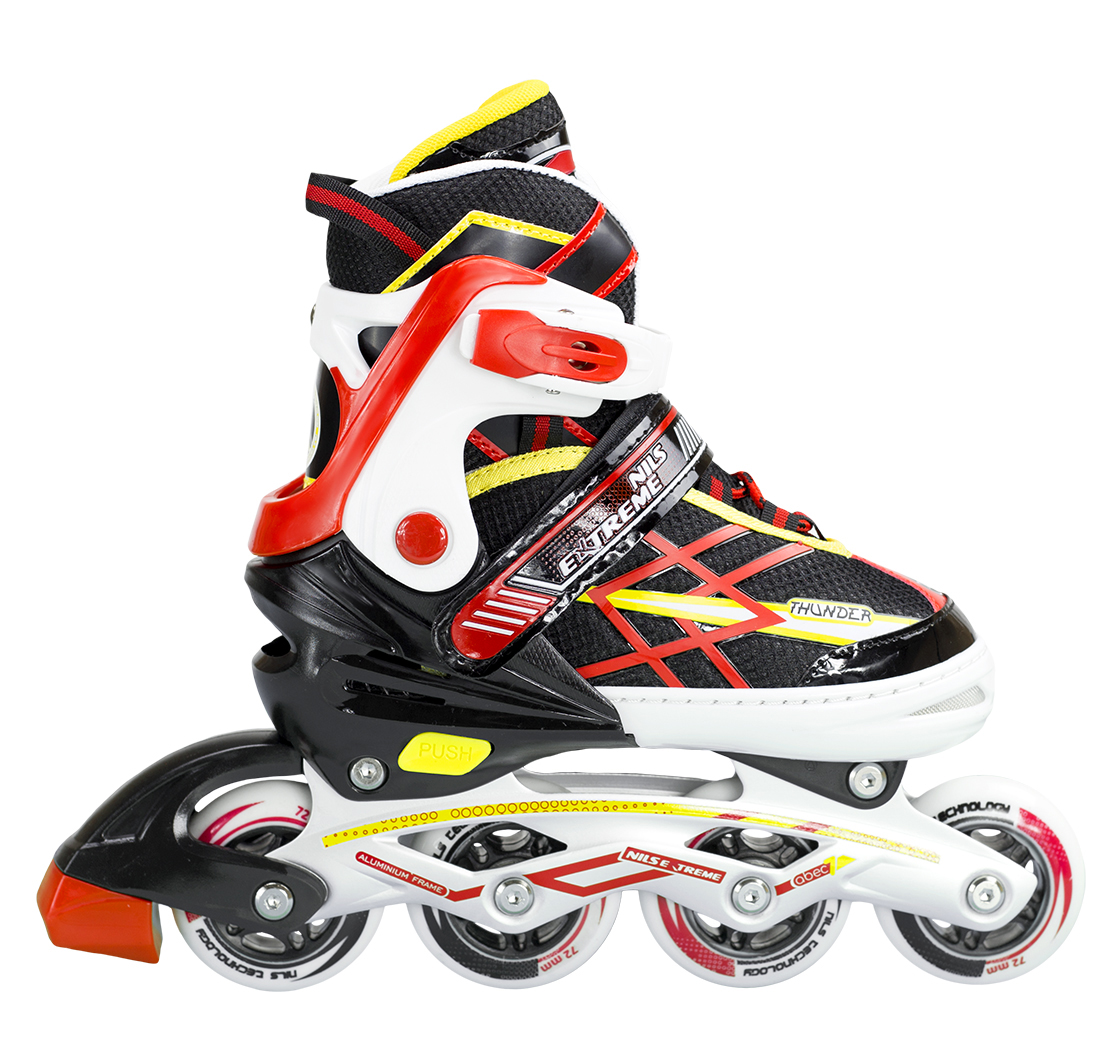 

Коньки роликовые раздвижные Nils Extreme Black/Red (NA1160A, Красный