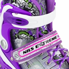 Коньки роликовые раздвижные Nils Extreme Purple (NJ1812A) - Фото №5