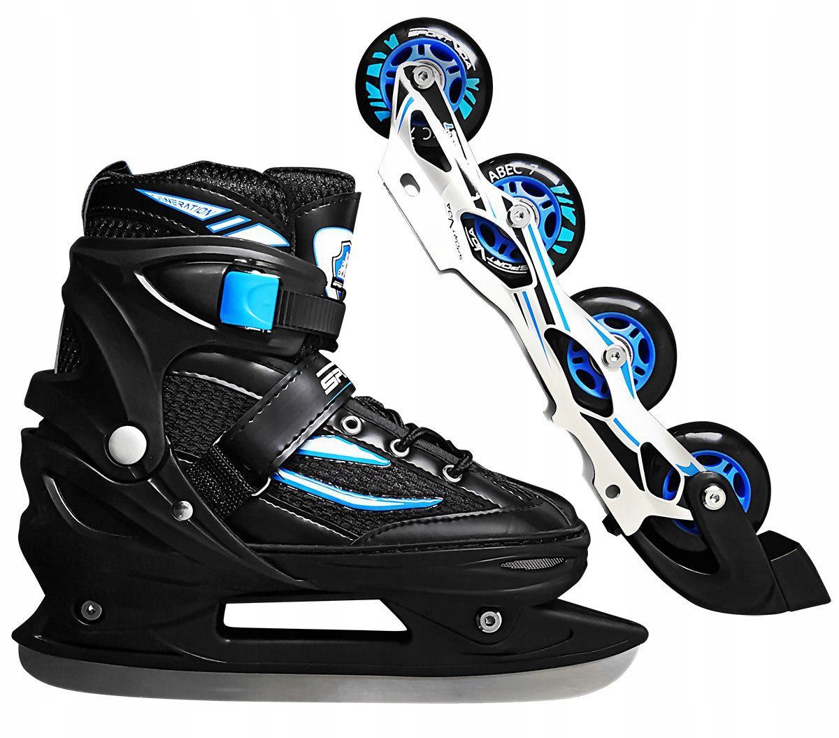 

Коньки роликовые раздвижные SportVida 4 в 1 Black/Blue (SV-LG0028, Синий