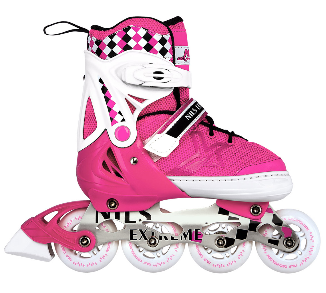 

Коньки роликовые раздвижные Nils Extreme Pink (NA13911A, Розовый