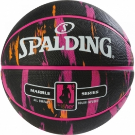 М'яч баскетбольний Spalding NBA Marble 4Her Outdoor Black / Pink / Orange №6