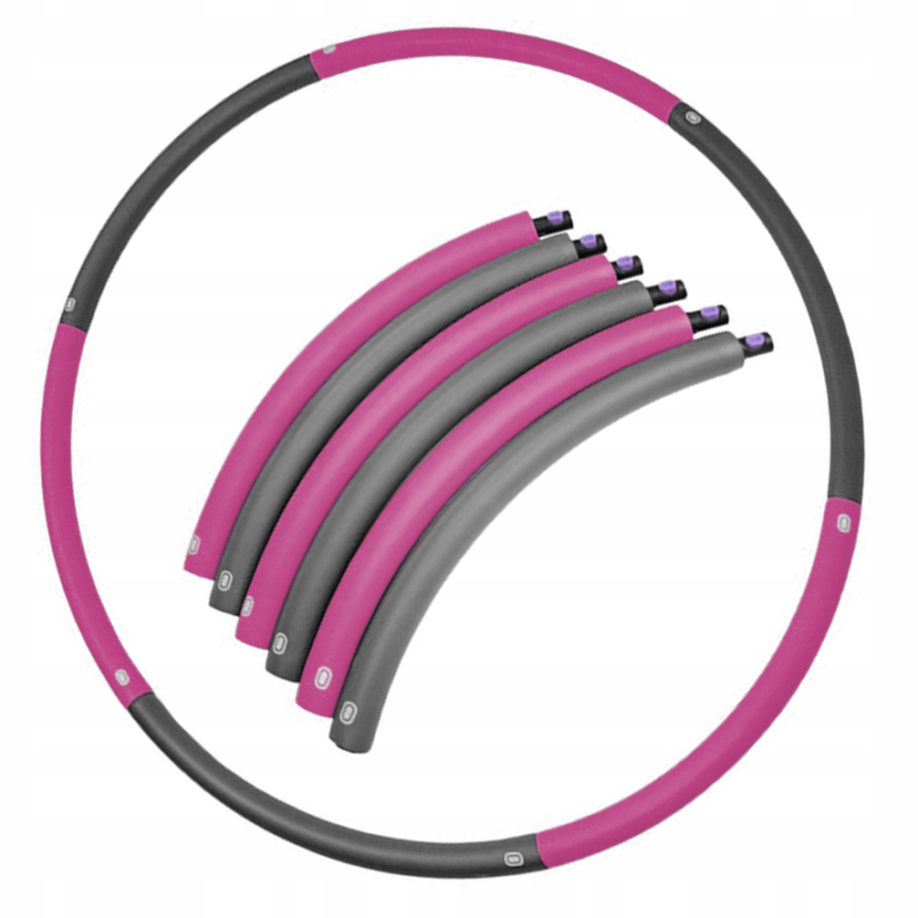 

Обруч массажный Hula Hoop SportVida 90 см SV-HK0215 Grey/Pink, Розовый