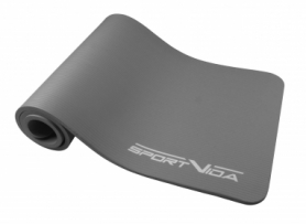 Килимок для йоги та фітнесу SportVida NBR Grey (SV-HK0247), 180 х 60 х 1 см