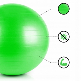 М'яч для фітнесу (фітбол) 65 см Springos см Anti-Burst FB0002 Green - Фото №2