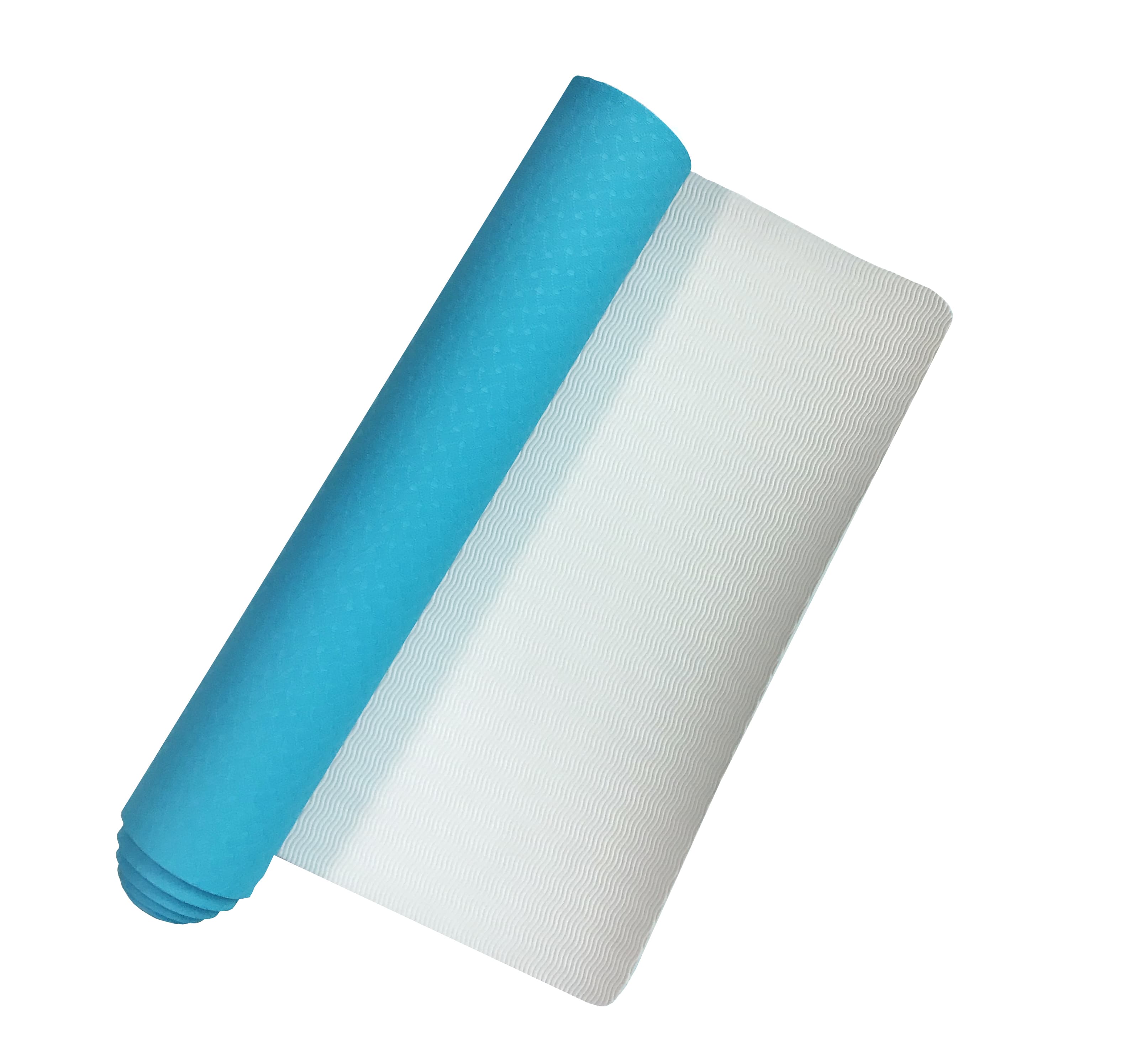 

Коврик для йоги (йога-мат) LiveUp Tpe Yoga Mat (LS3237-06b), синий, Светло-синий+светло-серый