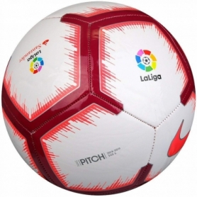 Мяч футбольный Nike La Liga Pitch (SC3318-100-5) - белый, №5 - Фото №4