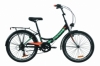 Велосипед складной Formula SMART 7 с задним багажником St, с крылом St, с фонарем 2020 - 24", Серо-зеленый с черным (OPS-FR-24-223)