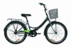 Велосипед складной Formula SMART с задним багажником St, с крылом St, с корзиной 2020 - 24", Серо-зеленый с черным (OPS-FR-24-228)