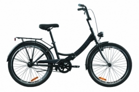 Велосипед складной Formula SMART с задним багажником St, с крылом St, с фонарем 2020 - 24", Черно-серый с белым (OPS-FR-24-237)