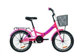 Велосипед складной Formula SMARTс задним багажником St, с крылом St, с корзиной St 2020 - 20", рама - 13", Розовый (OPS-FR-20-054)