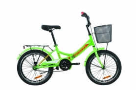 Велосипед складной Formula SMARTс задним багажником St, с крылом St, с корзиной St 2020 - 20", рама - 13", Зелено-красный с белым (OPS-FR-20-053)