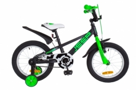 Велосипед детский Formula JEEP 14G St с крылом Pl 2018 - 16", рама - 8,5", Черно-салатный (OPS-FRK-16-054)