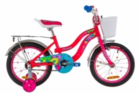 Велосипед дитячий Formula FLOWER 14G St з заднім багажником St, з крилом St 2019 - 16 ", рама - 10", Рожевий (OPS-FRK-16-061)