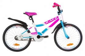 Велосипед детский Formula RACE усиленный St с крылом Pl 2019 - 20", рама - 10,5", Бело-голубой с малиновым (OPS-FRK-20-069)