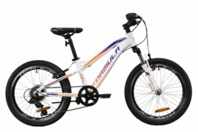 Велосипед детский Formula BLACKWOOD 1.0 AM Vbr AL 2020 - AL 20", Бело-фиолетовый с оранжевым (OPS-FR-20-051)