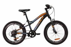 Велосипед детский Formula BLACKWOOD 1.0 AM Vbr AL 2020 - AL 20", Серый с голубым и оранжевым (OPS-FR-20-052)