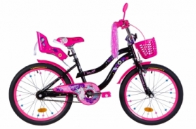 Велосипед детский Formula FLOWER PREMIUM 2020 - 20", Черный с розовым (OPS-FRK-20-125)