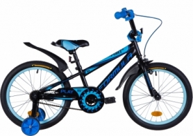 Велосипед детский Formula SPORT 2020 - 18", рама - 9,5", Черно-синий с голубым (OPS-FRK-18-059)