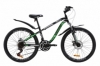 Велосипед подростковый горный Discovery FLINT AM DD с крылом Pl 2020 - ST 24", рама - 13", Черно-зеленый (OPS-DIS-24-159)