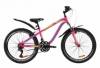 Велосипед подростковый горный Discovery FLINT AM Vbr с крылом Pl 2020 - ST 24", рама - 13", Малиново-голубой с желтым (OPS-DIS-24-162)