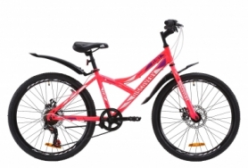 Велосипед подростковый городской Discovery FLINT DD с крылом Pl 2020 - ST 24", рама - 14", Розовый (OPS-DIS-24-167)