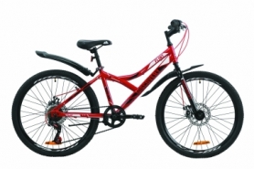 Велосипед подростковый городской Discovery FLINT DD с крылом Pl 2020 - ST 24", рама - 14", Красно-черный (OPS-DIS-24-171)