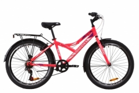 Велосипед подростковый городской Discovery FLINT Vbr с задним багажником St, с крылом St 2020 - ST 24", рама - 14", Розовый (OPS-DIS-24-172)