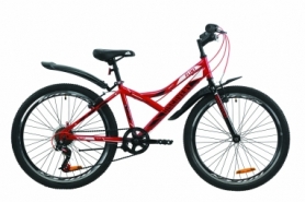 Велосипед подростковый городской Discovery FLINT Vbr с крылом Pl 2020 - ST 24", рама - 14", Красно-черный (OPS-DIS-24-181)