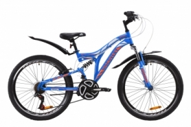 Велосипед підлітковий гірський Discovery ROCKET AM2 Vbr з крилом Pl 2020 року - ST 24 ", рама - 15", Синьо-помаранчевий з білим (OPS-DIS-24-187)