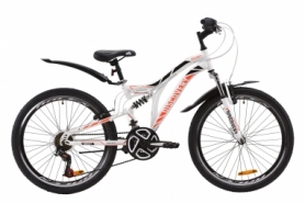 Велосипед підлітковий гірський Discovery ROCKET AM2 Vbr з крилом Pl 2020 року - ST 24 ", рама - 15", Біло-помаранчевий c чорним (OPS-DIS-24-186)
